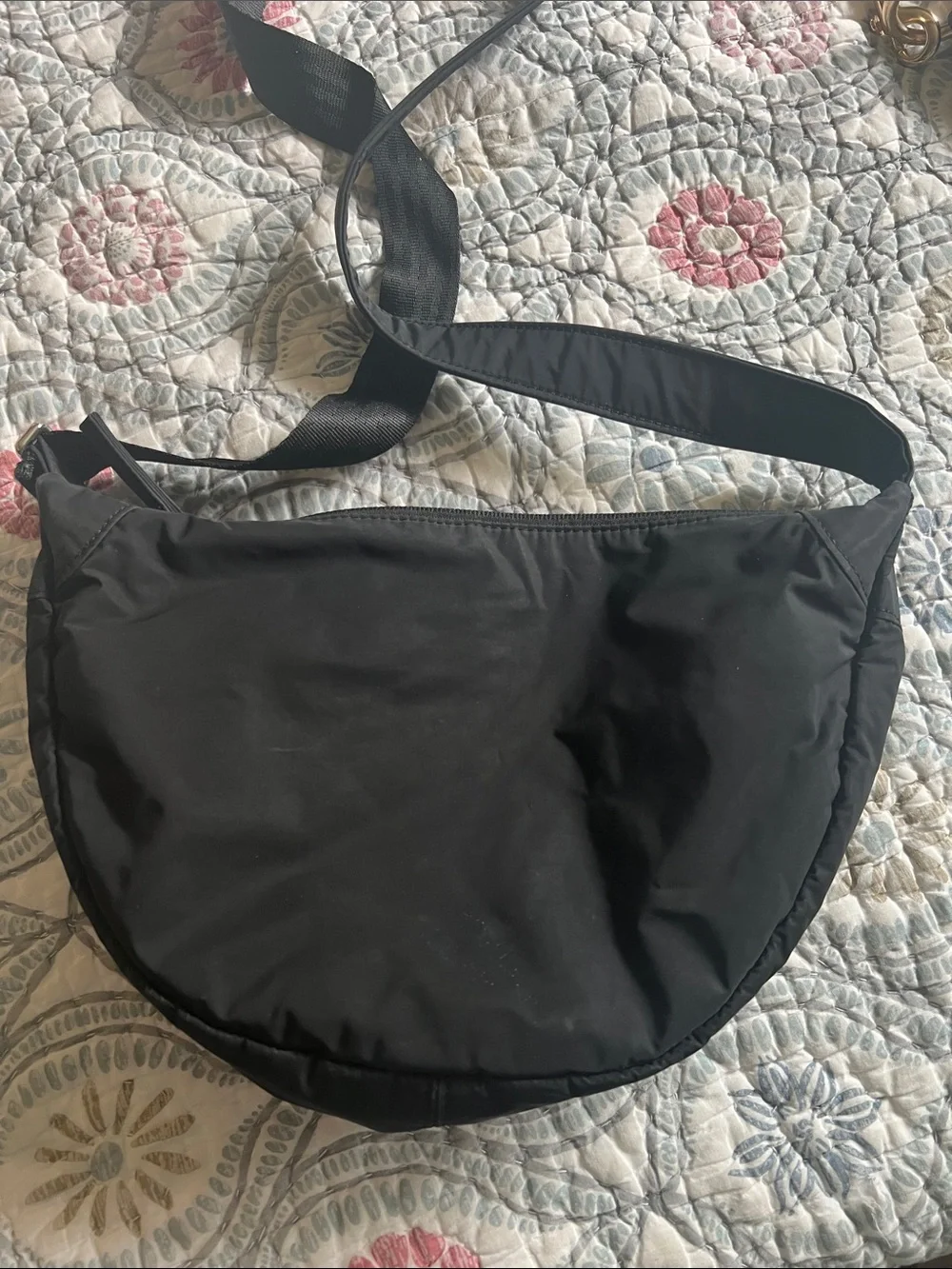 Athleta Black Crescent Crossbody Bag